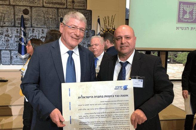 מנכ”ל הסתדרות לאומית יאיר שלם ויושב ראש העמותה ישראלים נגד גזענות אליעזר שקדי